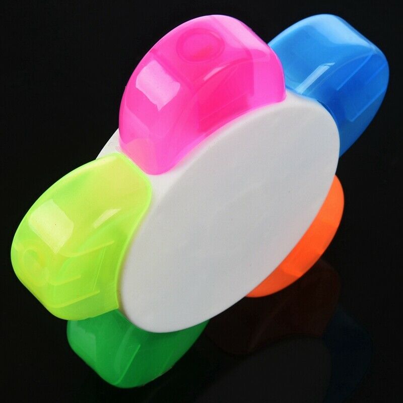 5 color highlighter pen marker pen stationery flower shape (pink, yellow, blueL3
