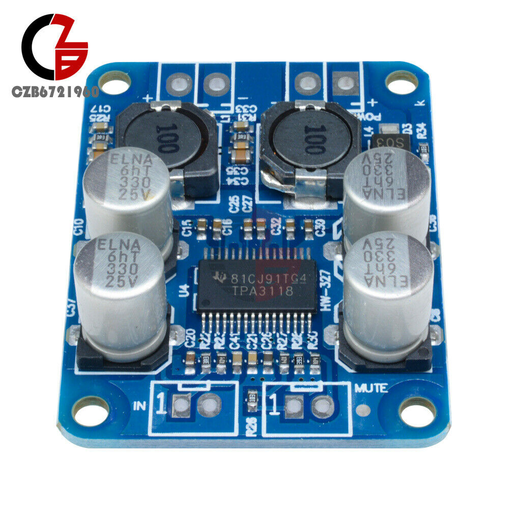 2PCS 60W TPA3118 PBTL Mono Digital Amplifier Board 1X60W 8-24V Replace TPA3110