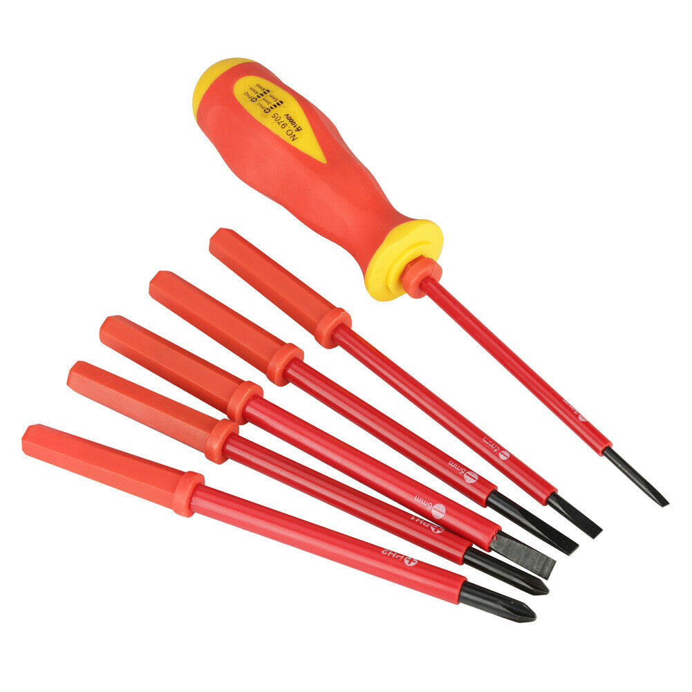 Insulated Screwdriver Set 7 Piece Interchangable Blades with strong magnetic
