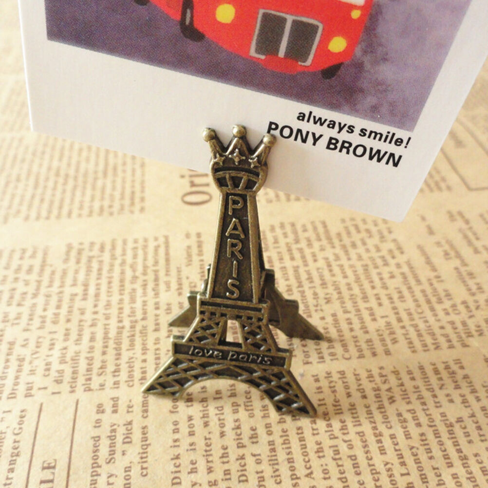 Eiffel Tower Decor Photo Memo Clip Stand Display Holder Card Hom 5.6 * 3.3.l8
