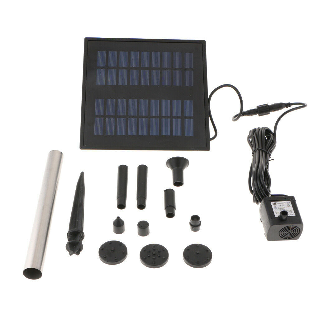 Square Solar Powered Water Pump Panel Lawn Garden Patio Garden Pond Funtain