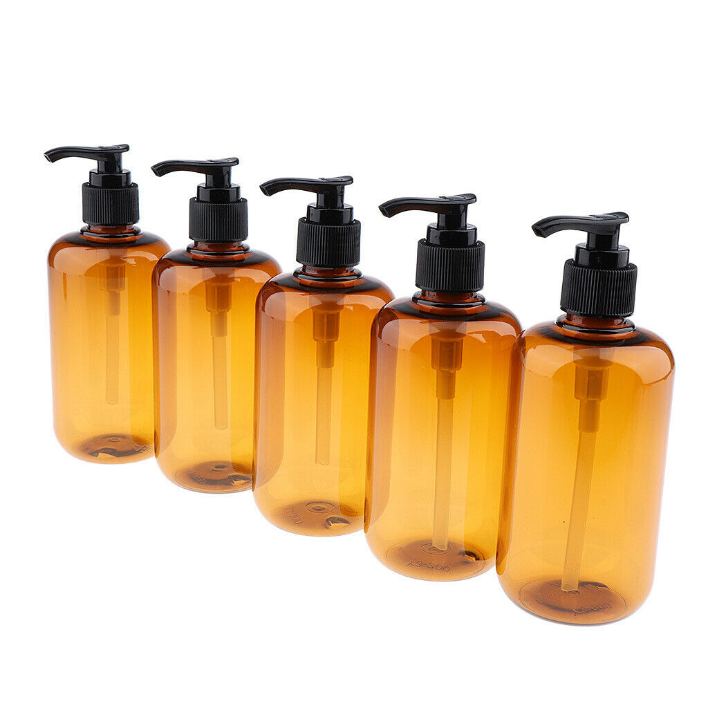 Lots 10 Empty Plastic Pump Bottles for Shampoo Lotions Body Wash Refillable