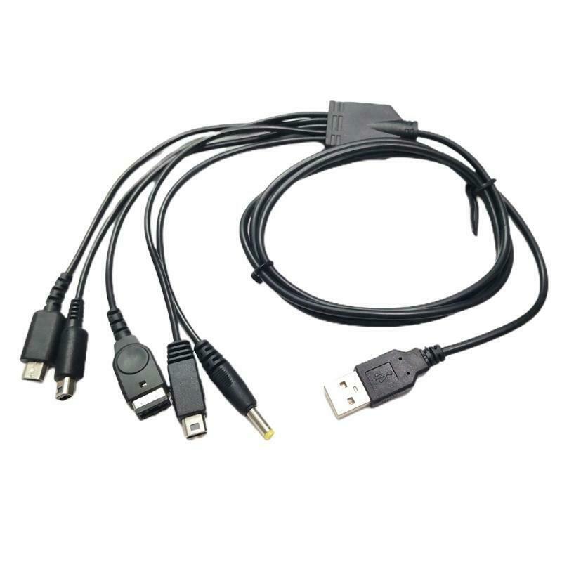 1.2m 5 in 1 USB Charger Cable Fast Charging Cord for GBA SP/3DS/NDSL/WiiU/PSP