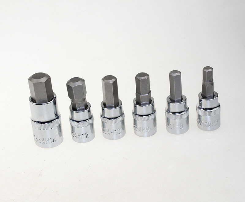 13 Pcs Hexagonal Socket 1/4 3/8 1/2 Head Mirror Chrome Vanadium Steel Socket