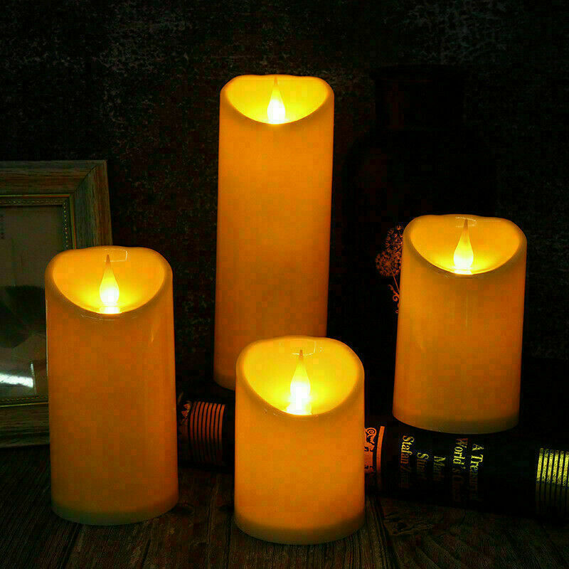 2pcs Novelty Place Flickering LED Candles Swinging Frame Realistic Flameles