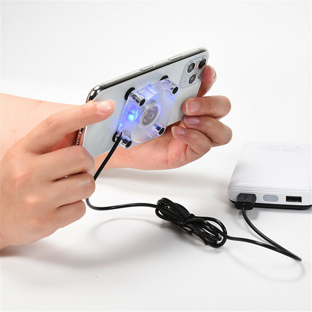 Mini Mobile Phone Cooling Fan Silicone Suction Cup Bottom USB Charging Cooling