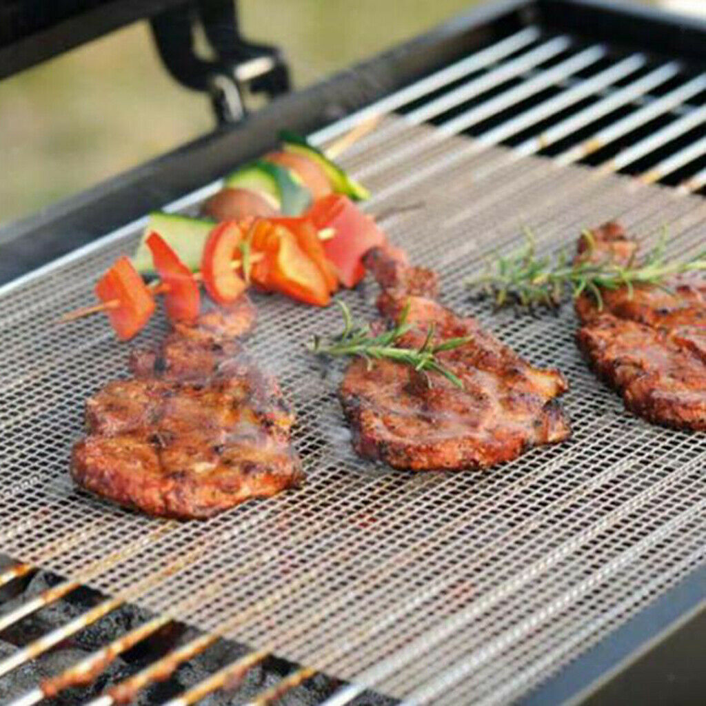 2Pcs Grill Mat Non Stick BBQ Grill & Baking Mats - Reusable & Easy to Clean -
