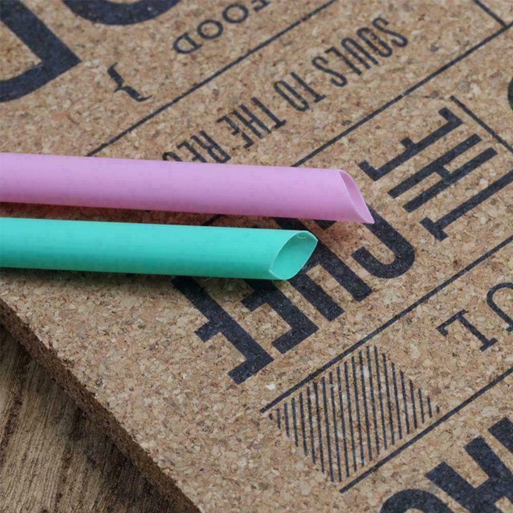 100Pcs Disposable Straws Neon Milkshakes Smoothies Thick Drinks Jumbo