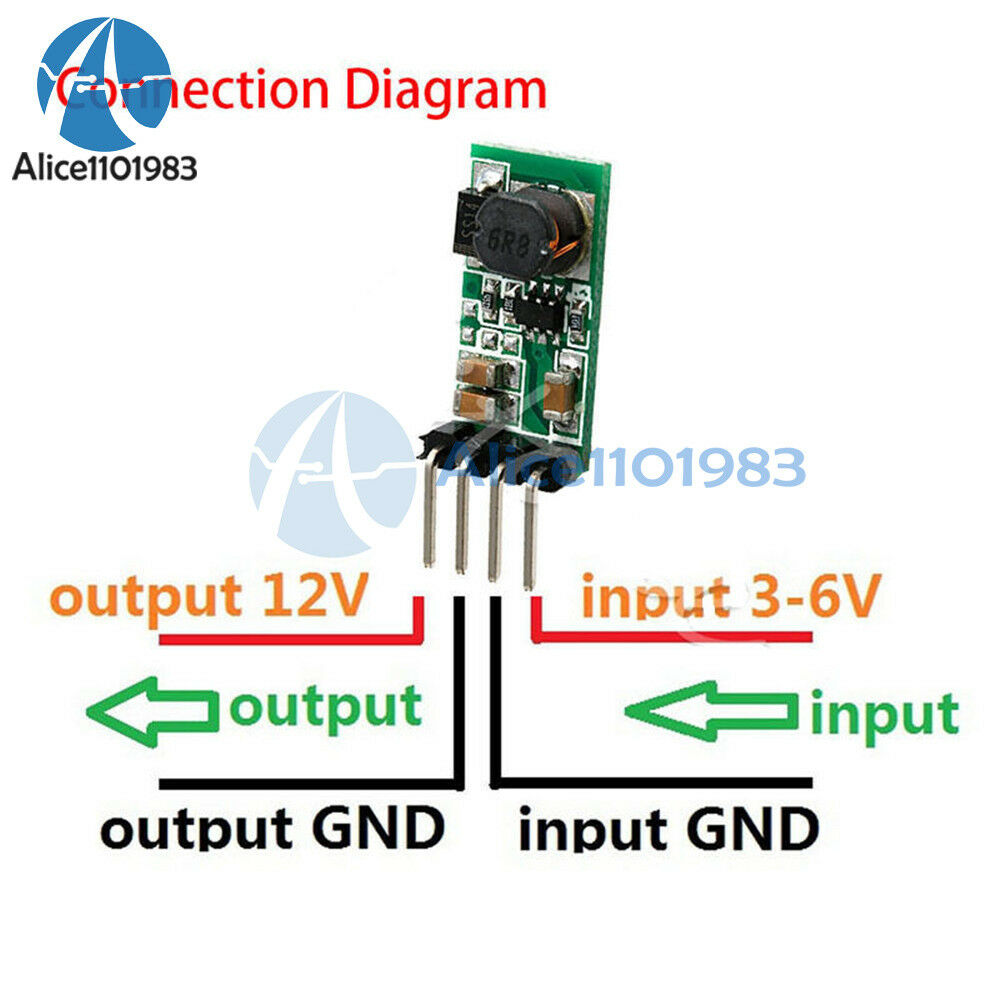 DC 3.3V 3.7V 5V 6V to 12V Step-up Power Supply Boost Voltage Regulator Converter