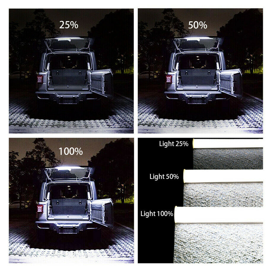 1 Set Stainless Steel Bracket 20W Rear Glass Lift Gate Hatch Dome LED Light Bar