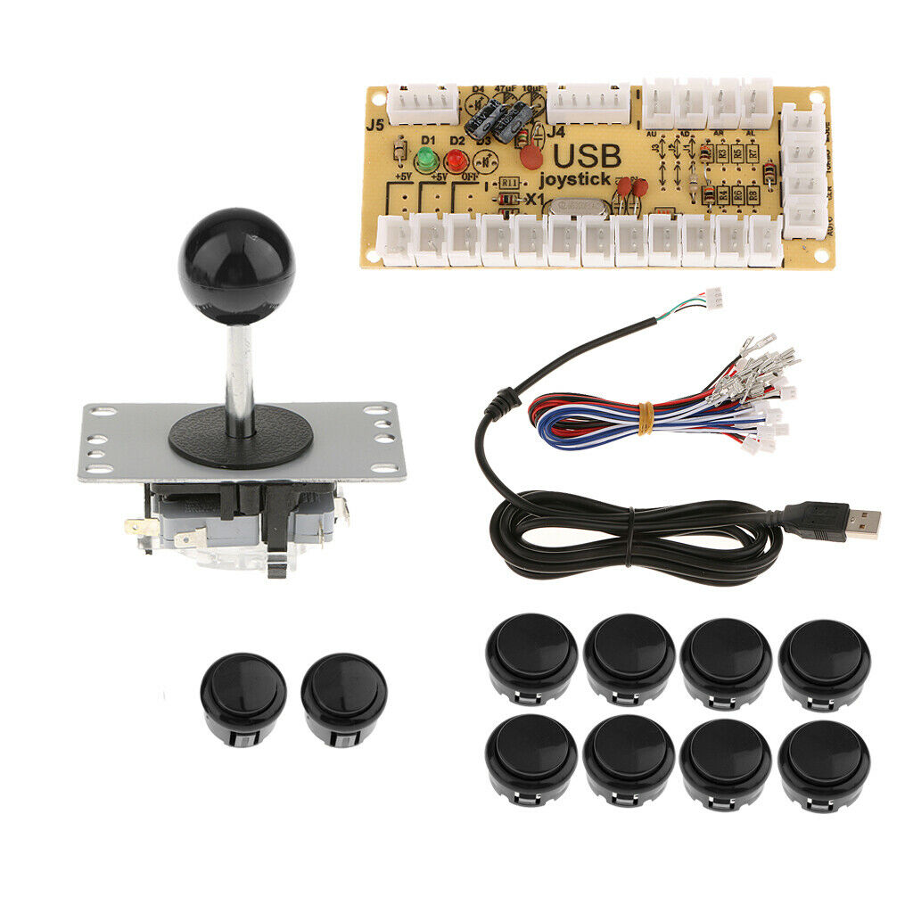 Arcade DIY Parts USB Encoder to PC Joystick 10 Buttons Replace Parts Black