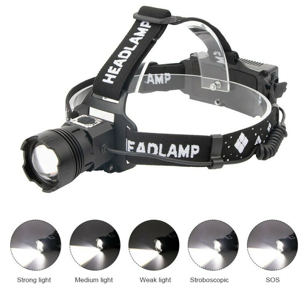 LED Headlamp Headlight Zoomable Sensor Head Torch Outdoor Night Fishing Hiking