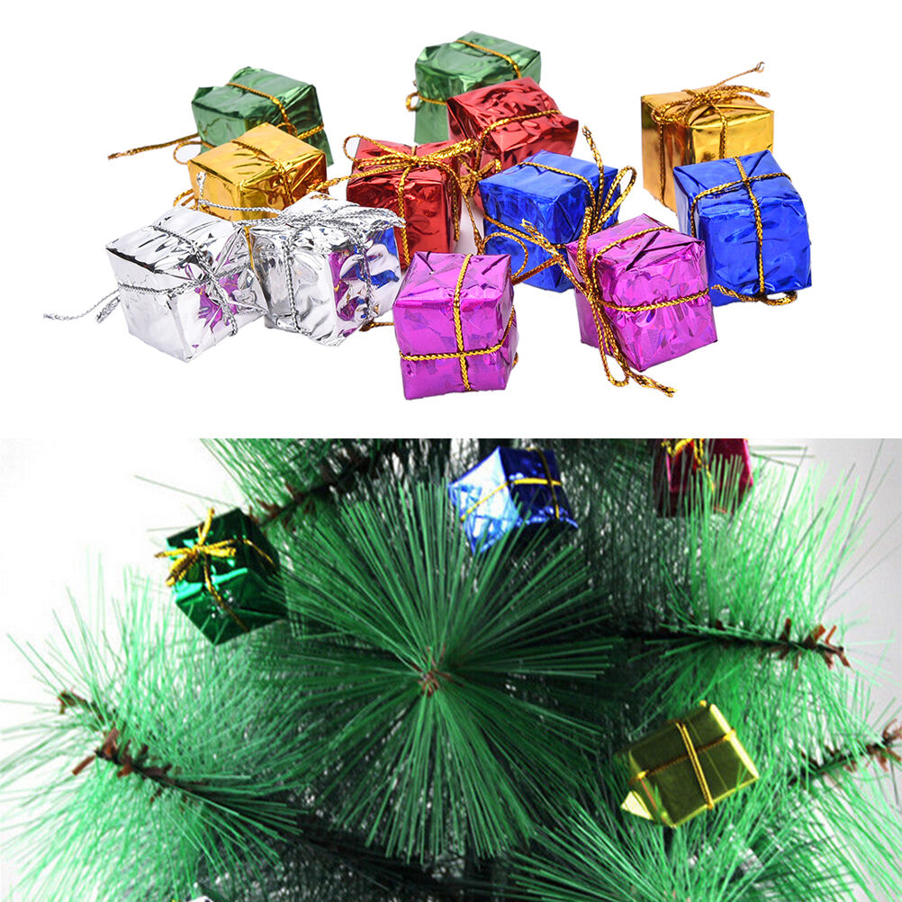 24XColorful XMAS Small Gift Boxes  Christmas Tree Hanging Decoration Ornam.l8