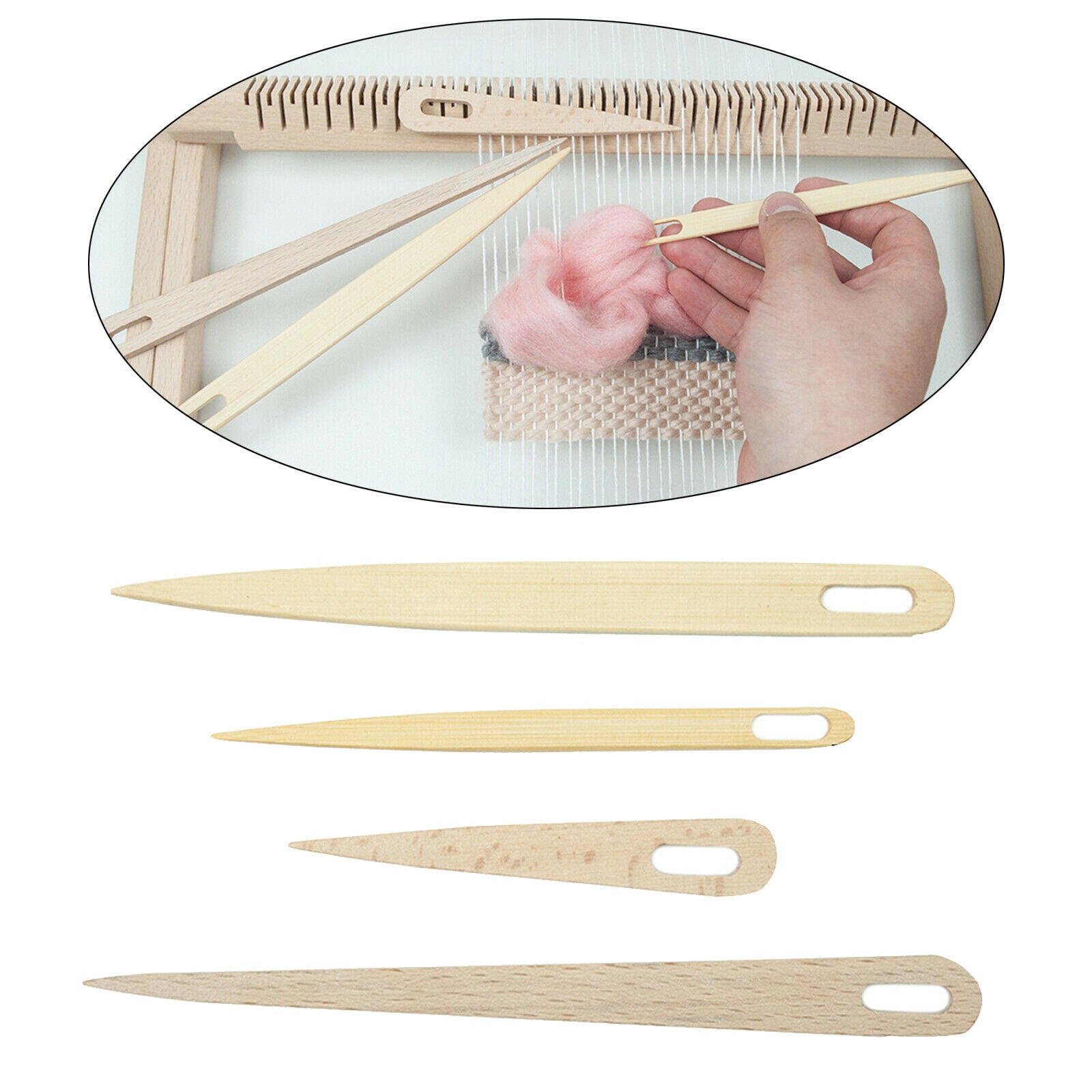 Wood Weaving Loom Sticks Wood Weaving Crochet Needle for Knitting Tapestry