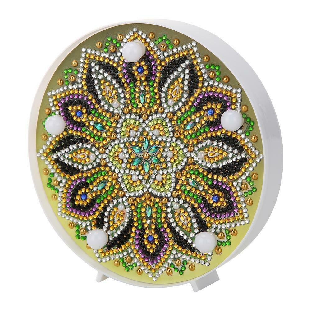 DIY Special Full Drill LED Diamond Painting Light Mandala Cross Stitch Lamp @