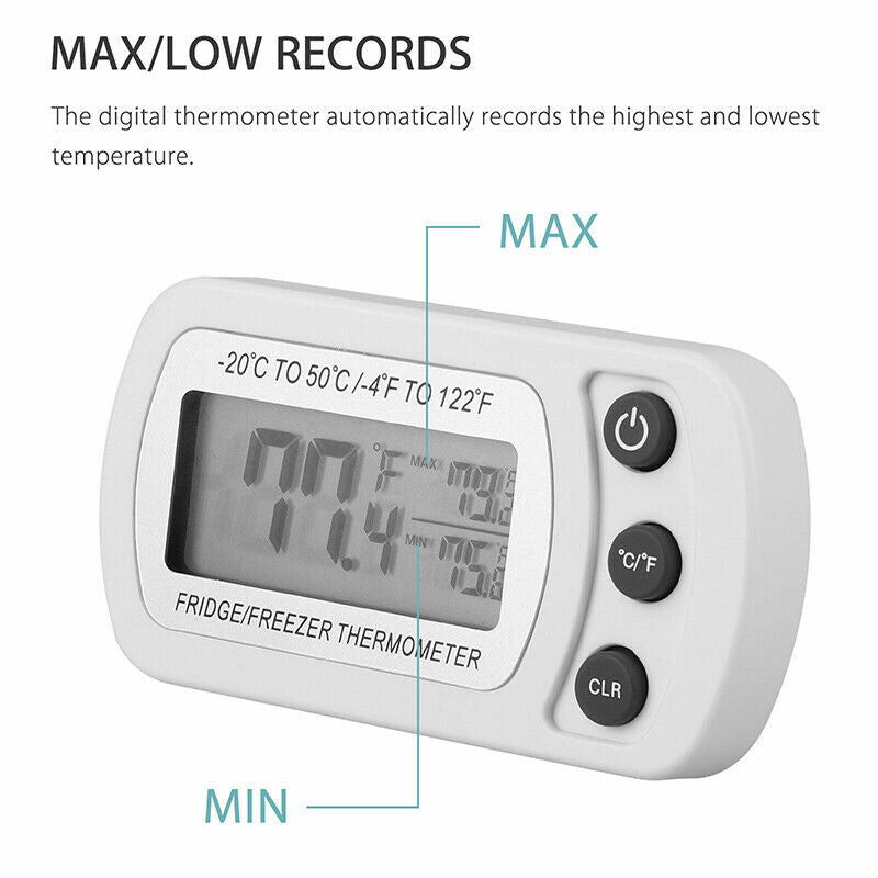 Wireless Digital Refrigerator Freezer Fridge Thermometer Temperature with Hook