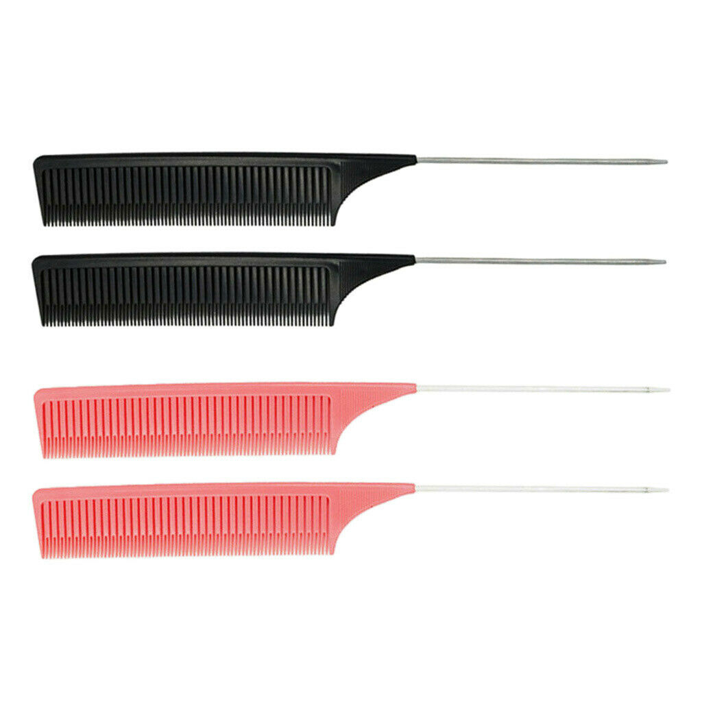 4Pieces ABS Plastic Weaving Highlighting Foiling Hair Comb Styling Combs