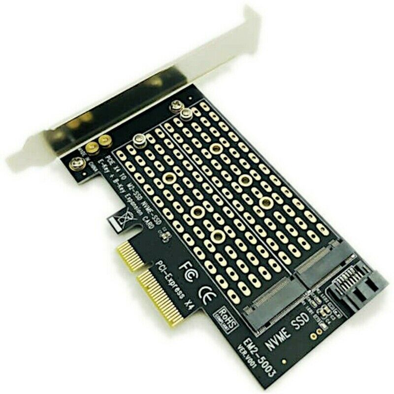 1X(Pcie To M2/M.2 Adapter M.2 Ngff To Desktop Pcie X4 X8 X16 Nvme Sata Dual 9G9)