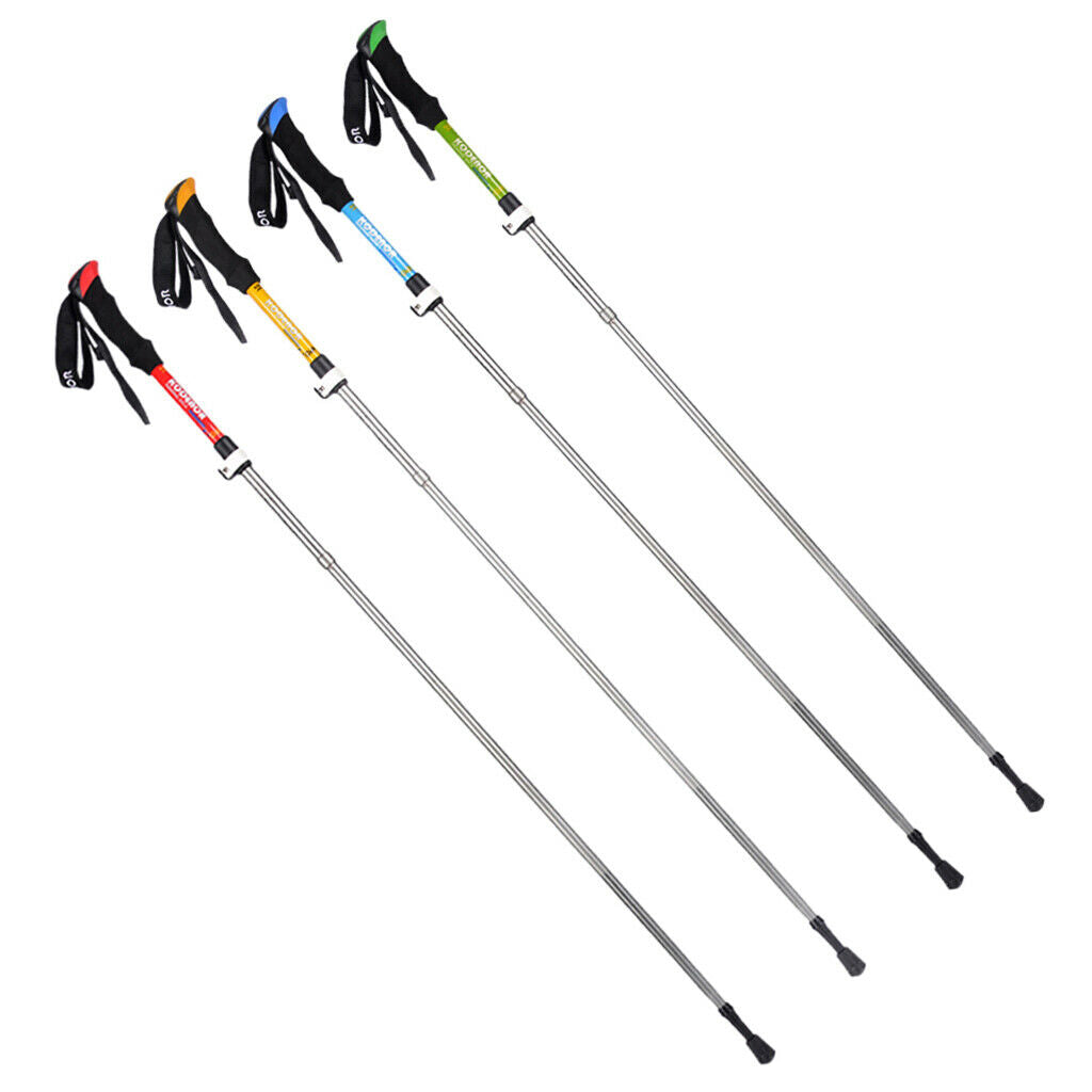 Telescopic Alpenstock Trekking Hiking Sticks Poles  Green