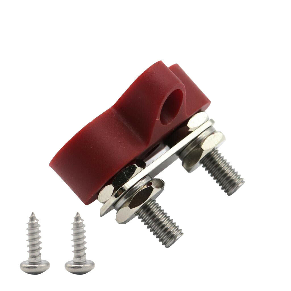 Red - Marine Boat Car Double M6 Terminal Stud Bus Bar Power Distribution Box