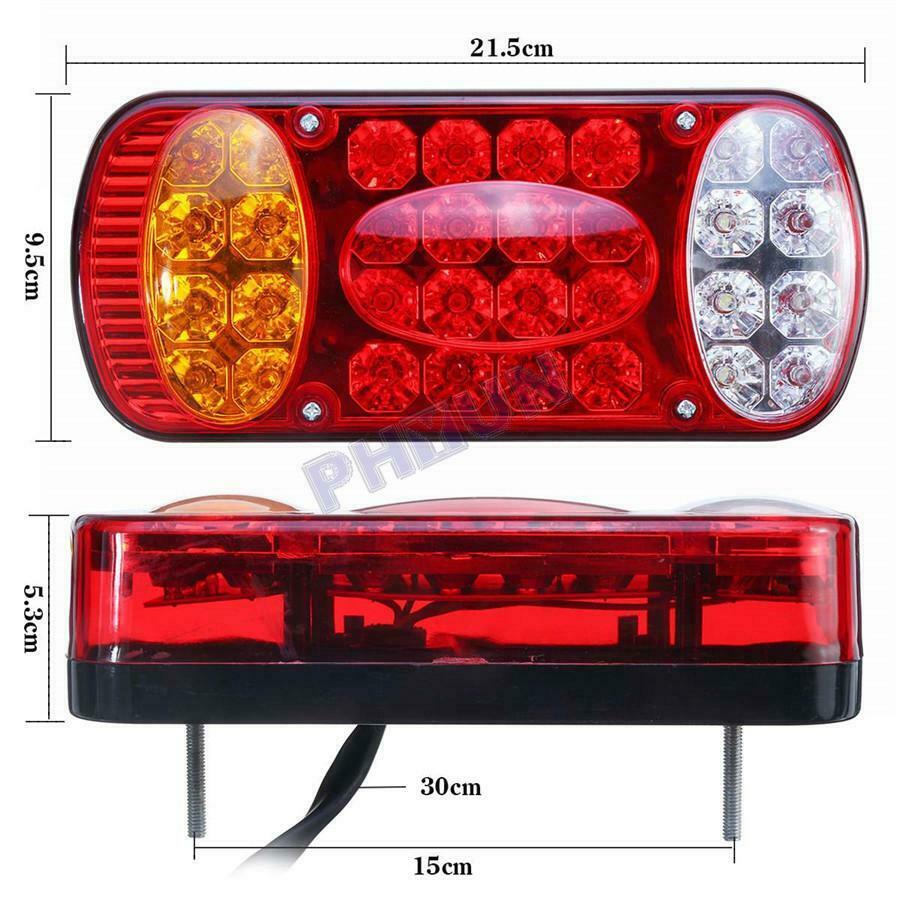 12V LED Rear Stop Light Brake Indicator Lamp For Truck Trailer Van Caravan RV