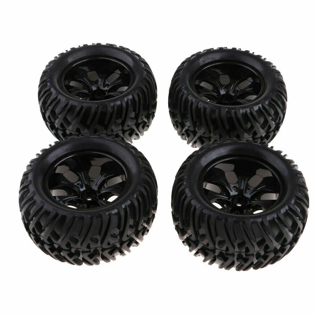 4Pcs Wheels Tire Tyres Set for 1/10 RC Car HPI Savage Flux XS Monster Truck FS