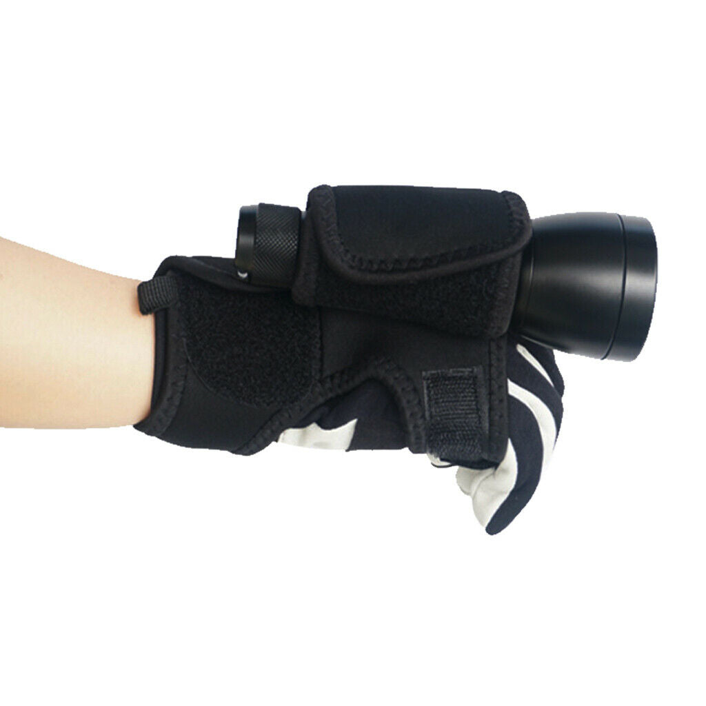 2-Pack Hand Free Flash Lights Holder Glove for Scuba Diving Torch LED Flashlight