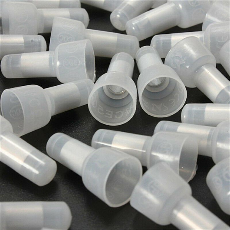 100 Closed End Crimp Caps 12-10 GA AWG Gauge Wire Connectors Terminals Car Ra SJ