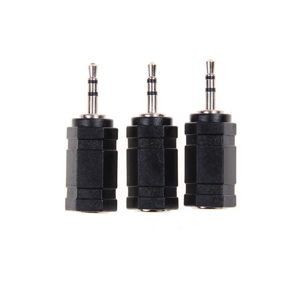 3pcs Black 2.5mm Male to 3.5mm Female Audio Stereo headphones  Adapter Plu.l8