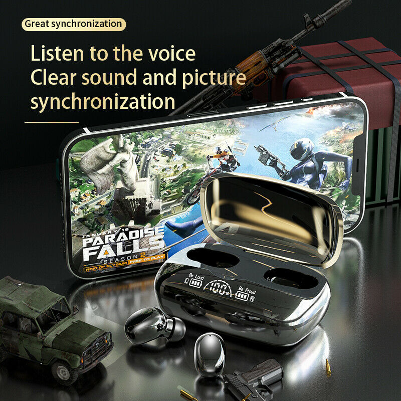 2000mah TWS Wireless Bluetooth Headphones Earphones in ear Power Bank Display