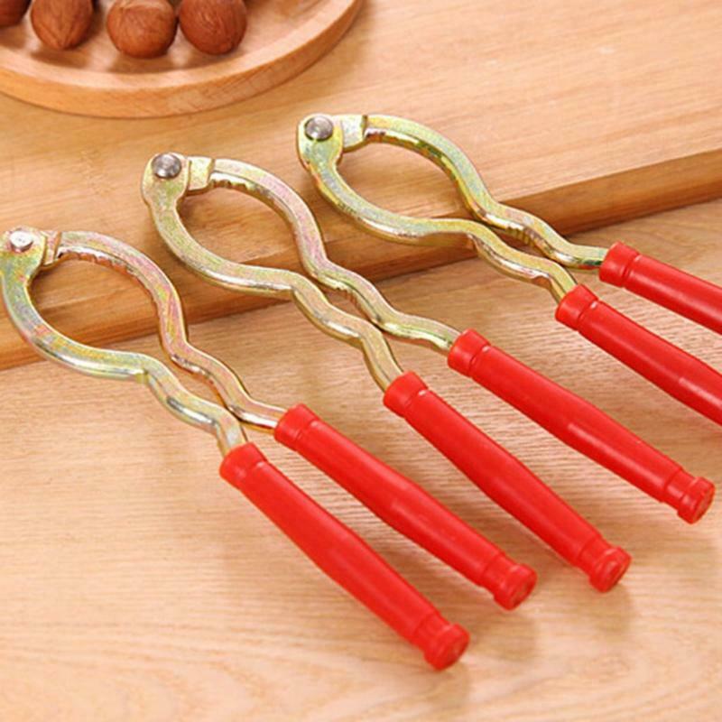 Metal Walnut Cracker Tool Non-Slip Plastic Handle Nutcracker Nut Shell Opener
