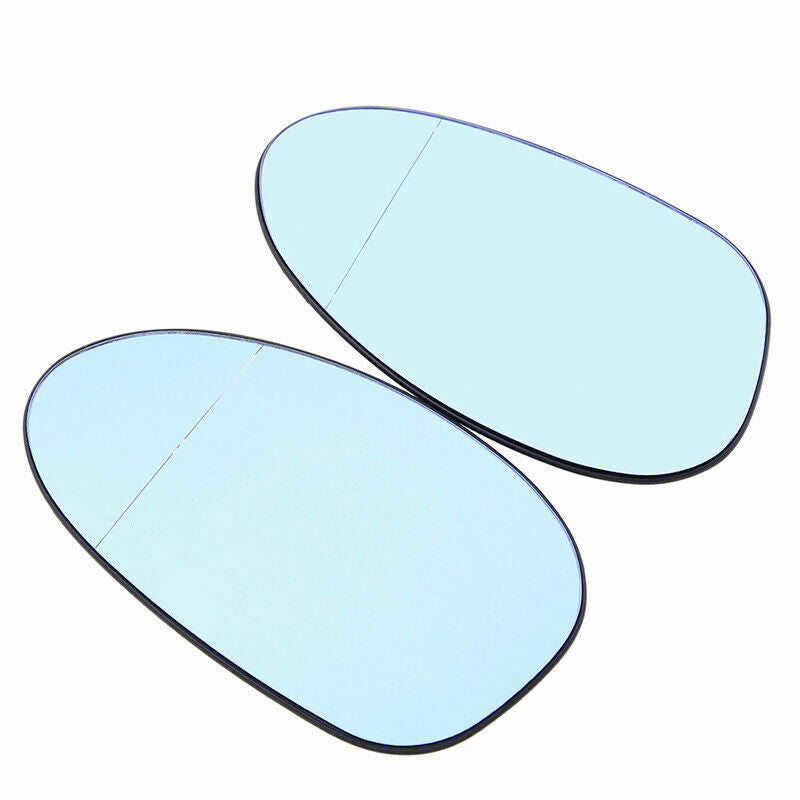 Pair Rearview Mirror Glass Heated Blue Fits BMW 1/3-Series E81 E46 E+ 2008-2014