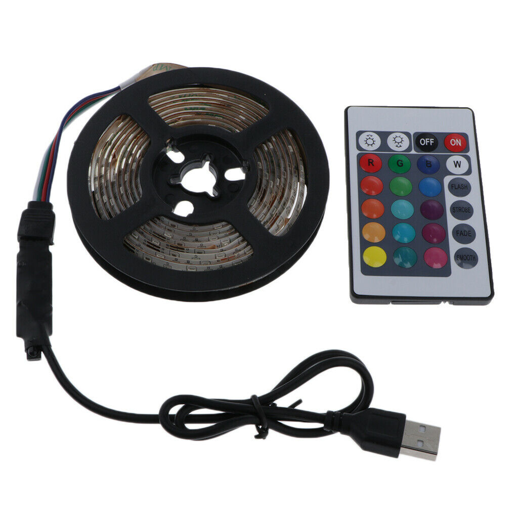 RGB LED Light Strip Tape Waterproof Bar TV Decoration Lamp 5V Set 4m