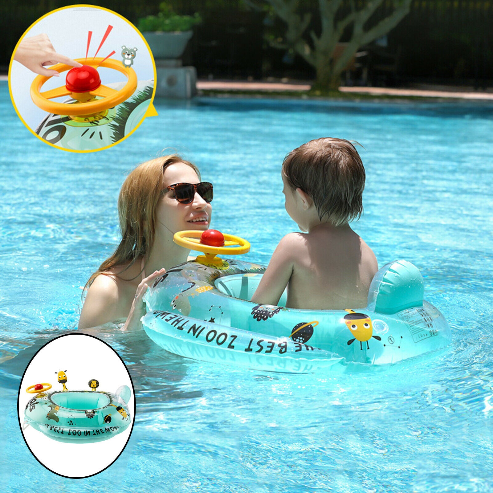 Lovely Cartoon Kids Toddler Baby Swimming Pool Float Inflatable Safety Seat