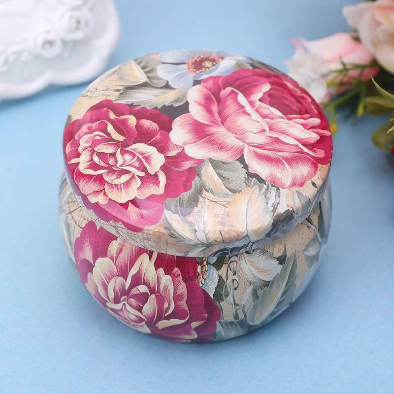 Retro Round Tin Box Tea Candy Jewelry Coin Cans Storage Makeup Container Case