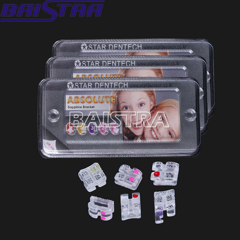 Dental Orthodontics Monocrystalline Sapphire Ceramic Brackets Roth 022 Hooks 3