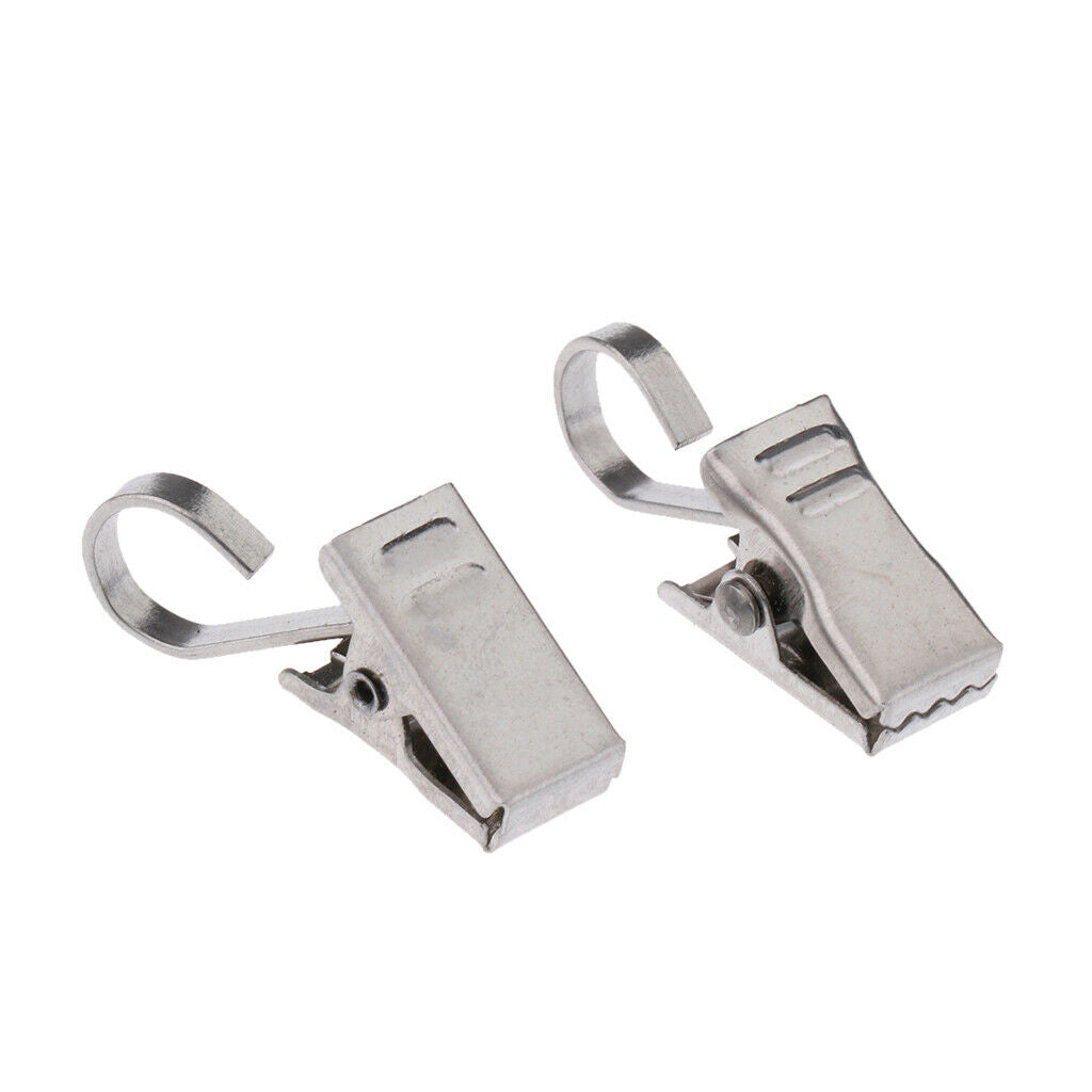 10Pcs Shower Curtain Clips with Hook Gliding Clamp Hanger Clips Peg Pin 35mm,