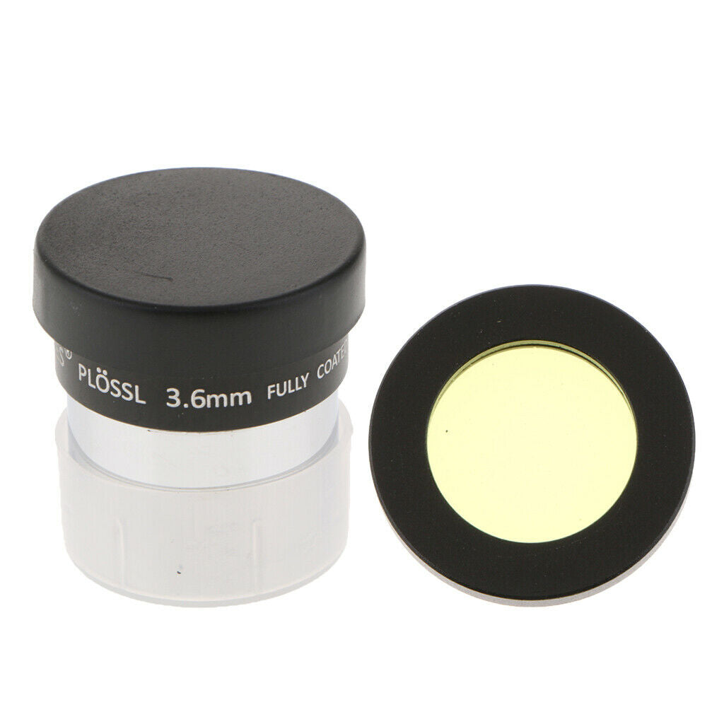 Plossl Eyepiece 3.6mm Short Focal Length Lens for 1.25 Inch Telescope Yellow