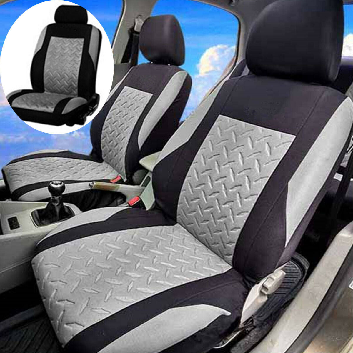 1 Set Grey Anti-stain Car Stylish Seat Cushion Protector For sedan SUV Truck Van