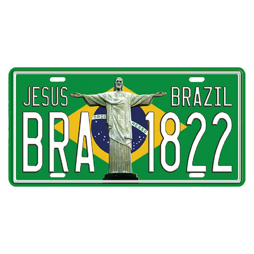 Brazil Metal Tin Sheet Sign Retro Picture Wall Decor Plaque - Car License