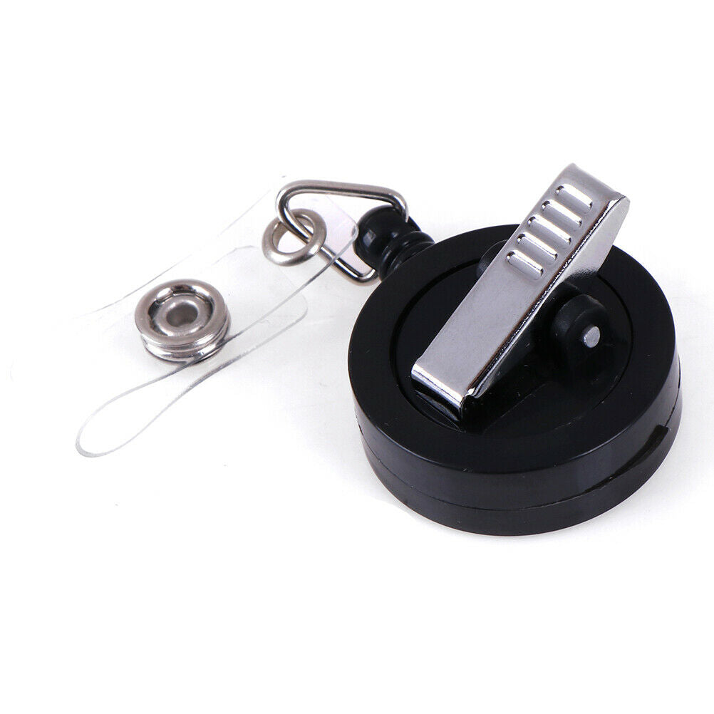 Retractable Pull Chain Reel ID Card Badge Keychain Holder Recoil Belt Clip.l8