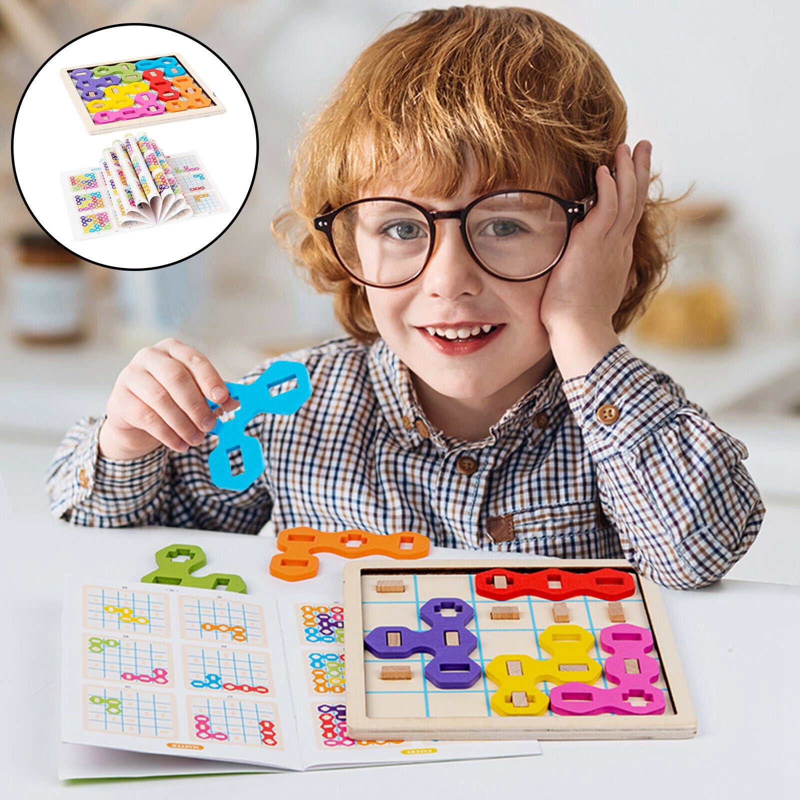 Wooden Geometric Shape Puzzle Children's Toys Children Educational Learning