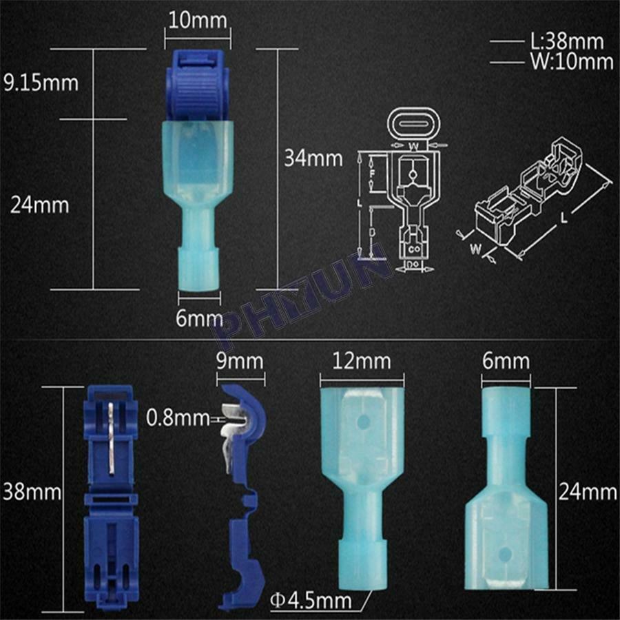 240 Pcs AWG T-Tap Wire Terminals Quick Insulated Splice Connectors Combo Kit
