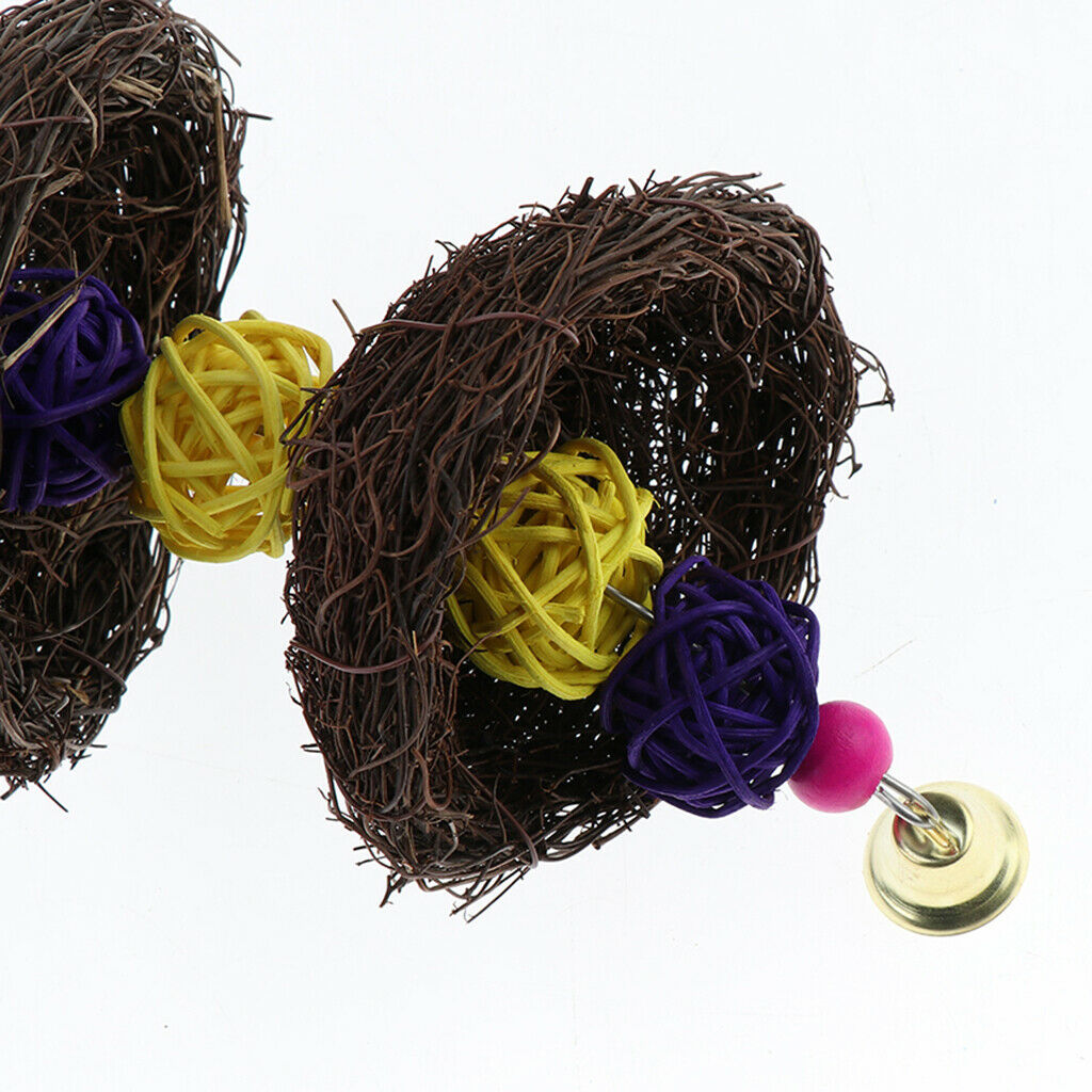 Wooden Cage Perch Parrot Training Nest Swing Toys Bird Cage Accessories