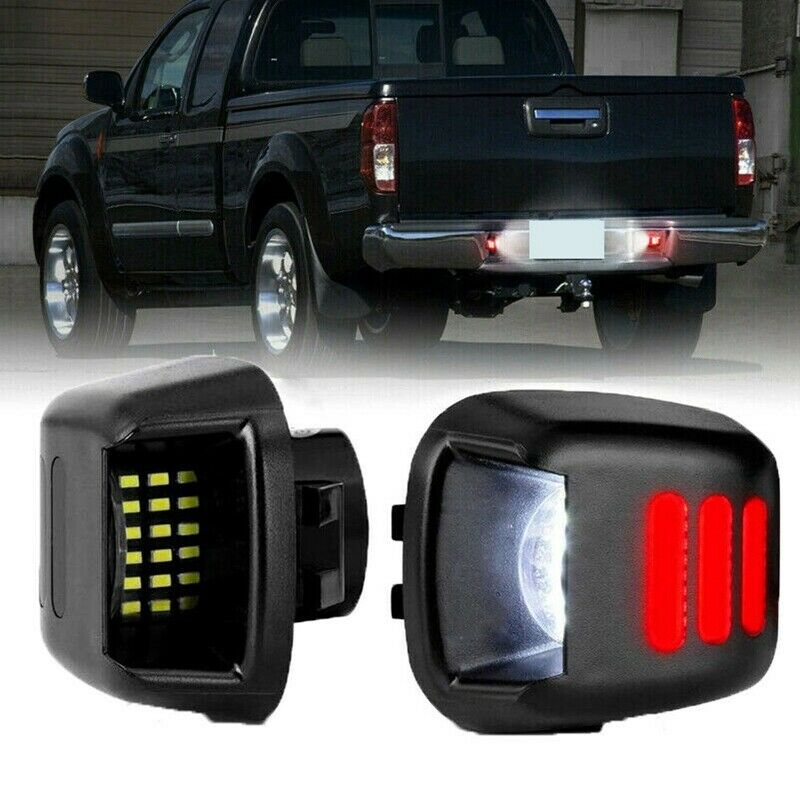 2Pcs Red Tube SMD LED License Plate Light for  Navara D40 2005-2016 R6X8