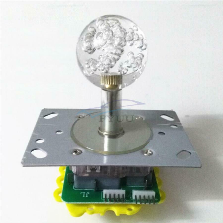 Illuminated LED Arcade Joystick Clear Ball For Wood & Metal Type Control Panels