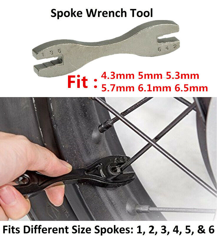 6-Size Spoke Wrench Tool For Rim Wheel Dirtbike Motorcycle Bike Bicycle ATV UTV