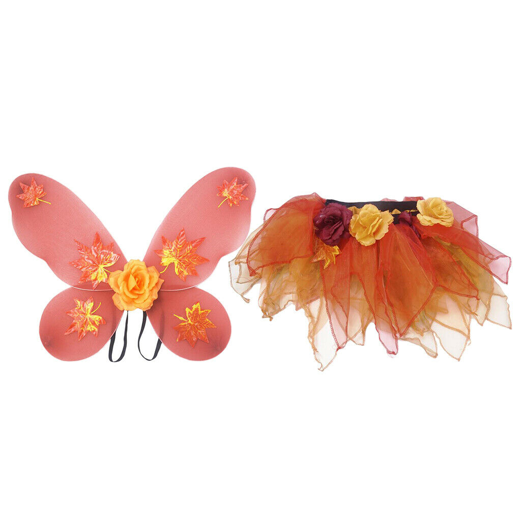 Fairy Butterfly Wing Fancy Dress Tutu Skirt Set Girl Princess Party