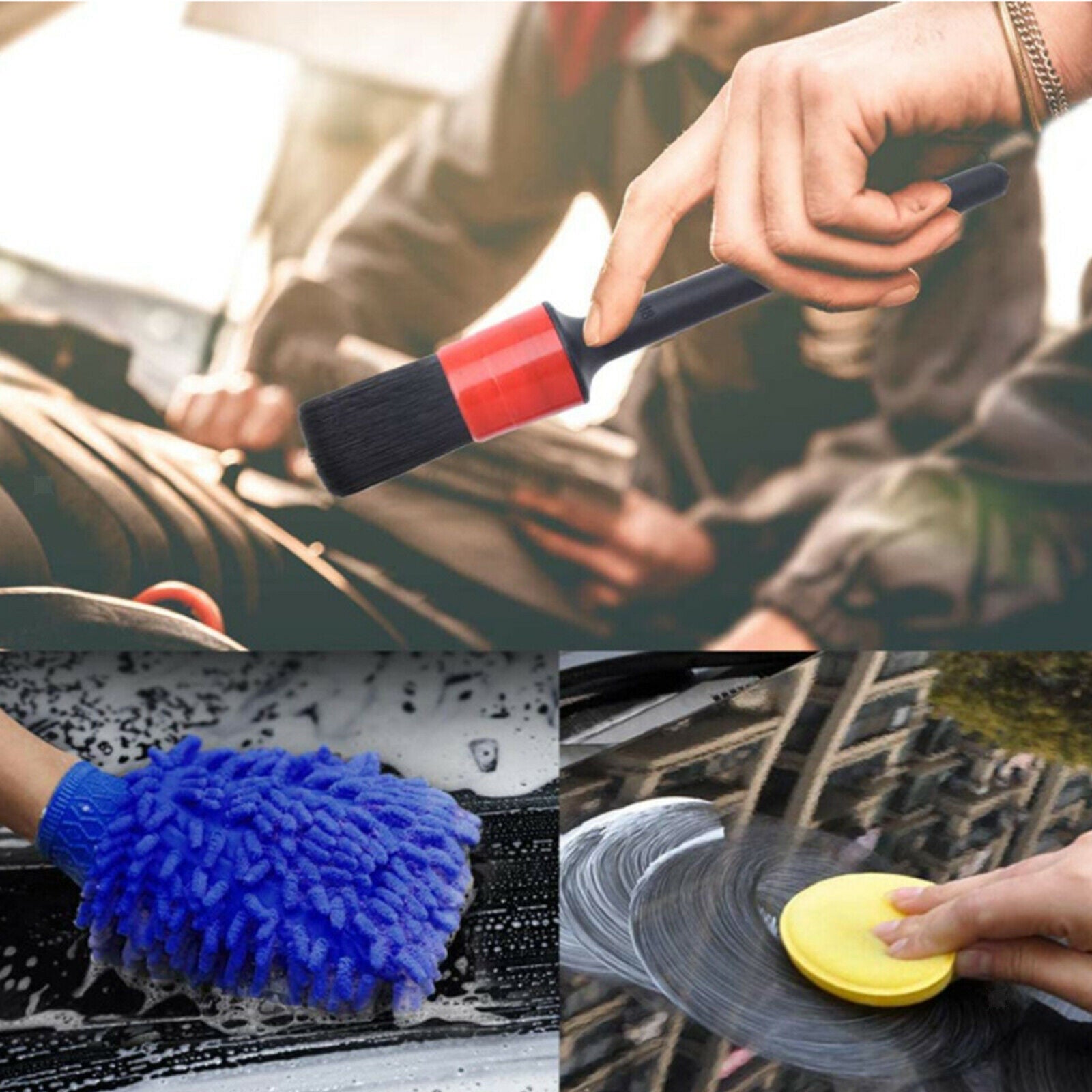 13x Car Cleaning Brush for Cleaning Wheels Tire Interior Exterior Cleaning