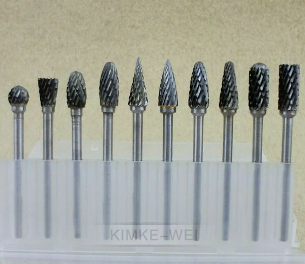 10 Tungsten steel Solid Carbide Burrs For Dremel Rotary Tool Drill Bit New